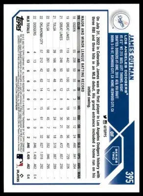 James Outman Rookie 2023 Topps #395 Los Angeles Dodgers - Baseball Card Single