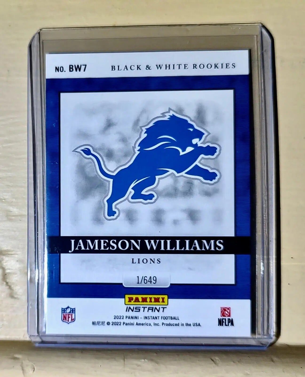 Jameson Williams 2022 Panini NFL Black & White Rookies #7 Football Card 1 of 649 - Football Card Single