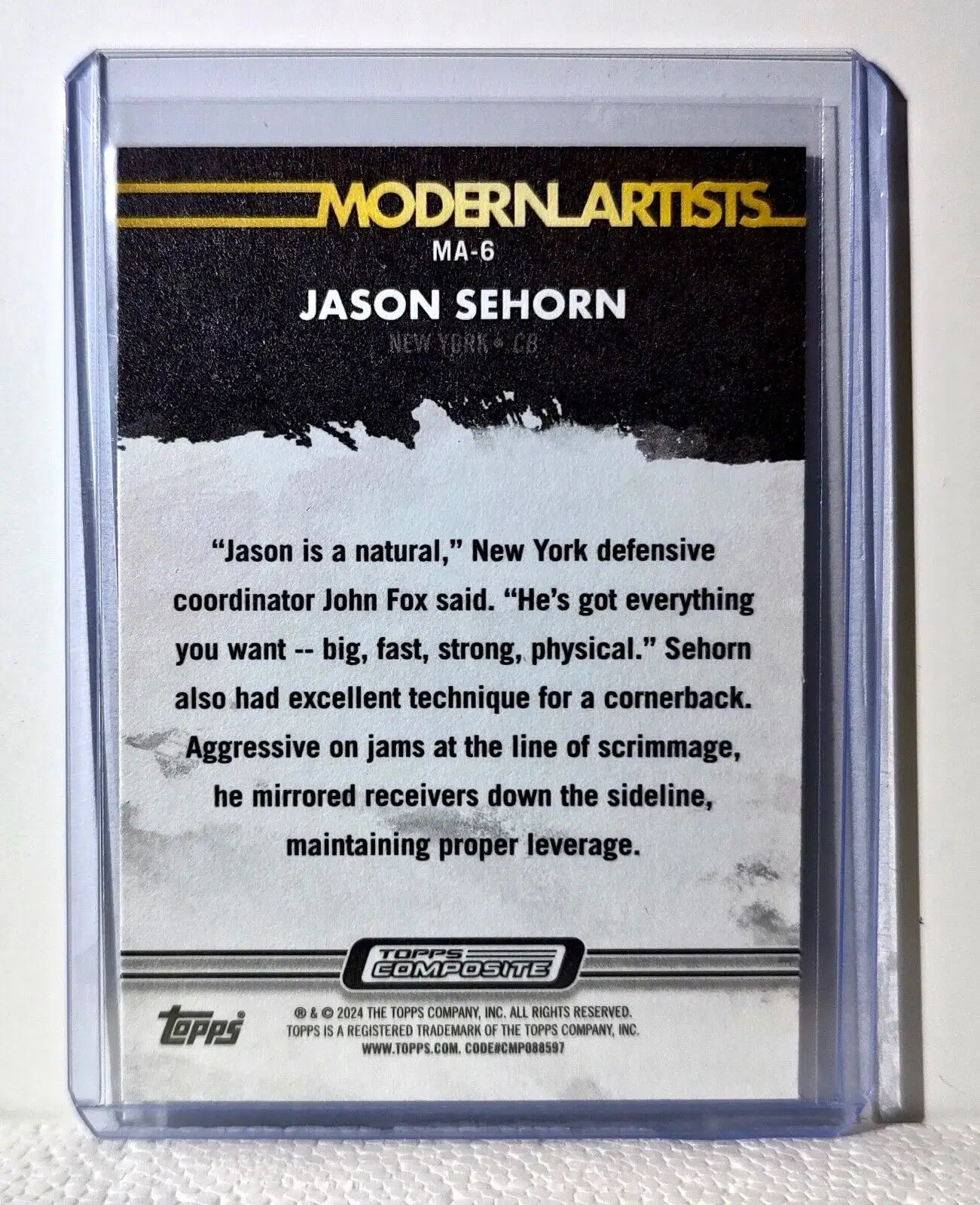 Jason Sehorn 2023 Topps Gallery Modern Artists NFL #MA-6 Card New York Giants - Football Card Single