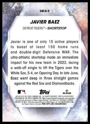 Javier Báez 2023 Topps Stars of MLB #SMLB-5 Detroit Tigers - Baseball Card Single