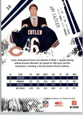 Jay Cutler - 2009 Donruss Rookies & Stars - #30 - Football - Football Card Single