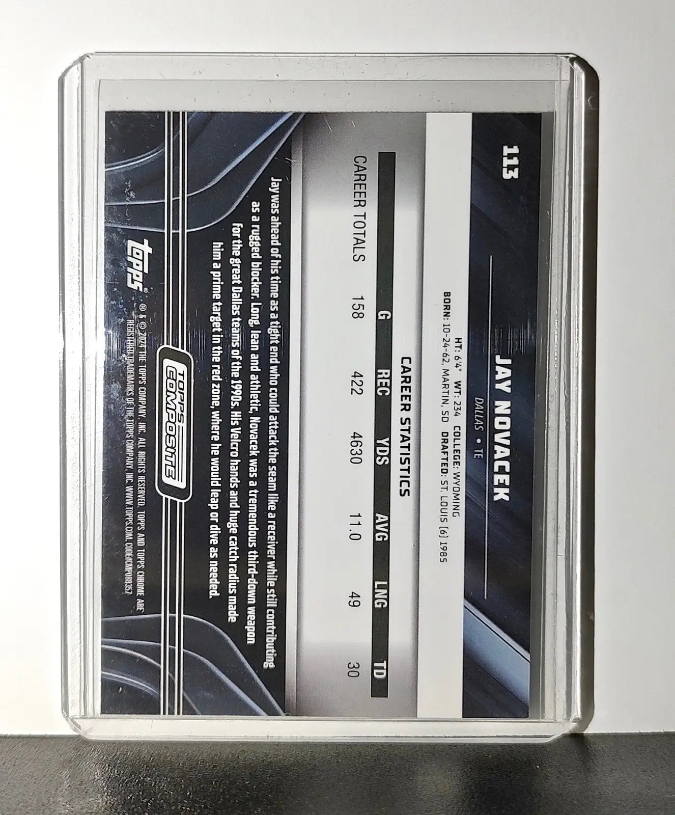 Jay Novacek 2023 Topps Chrome Black NFL #113 Football Card Dallas Cowboys - Football Card Single