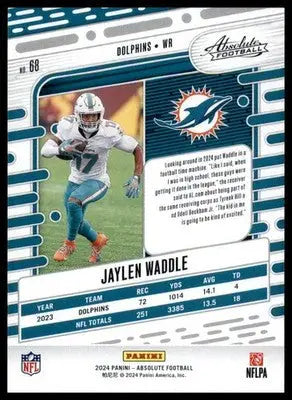 Jaylen Waddle 2024 Panini Absolute Retail #68 Miami Dolphins - Football Card Single