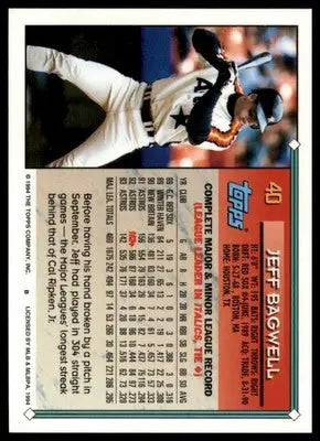 Jeff Bagwell 1994 Topps #40 Houston Astros - Baseball Card Single