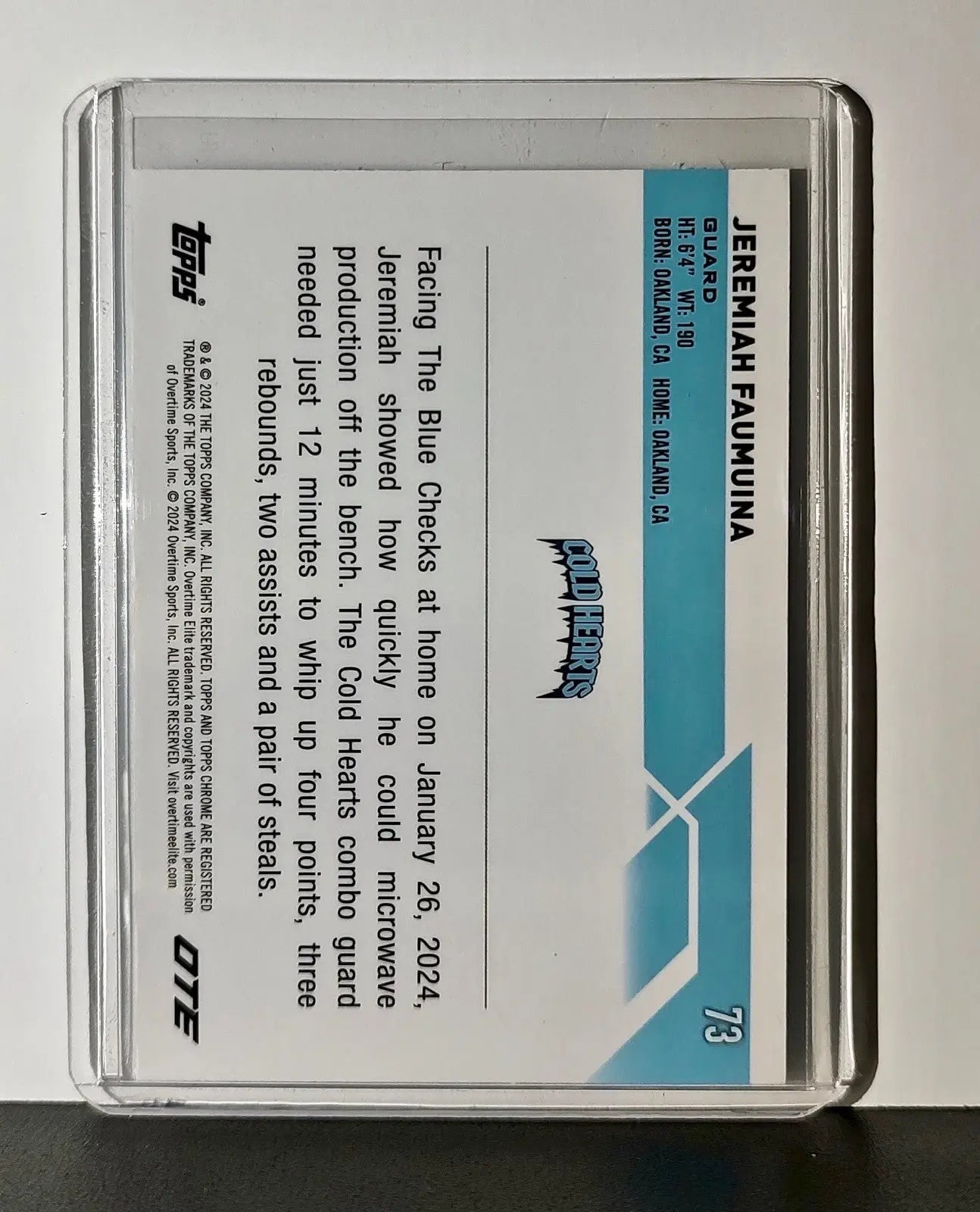 Jeremiah Faummuina 2023-24 Topps Chrome Overtime Elite #73 OTE Refractor - Basketball Card Single