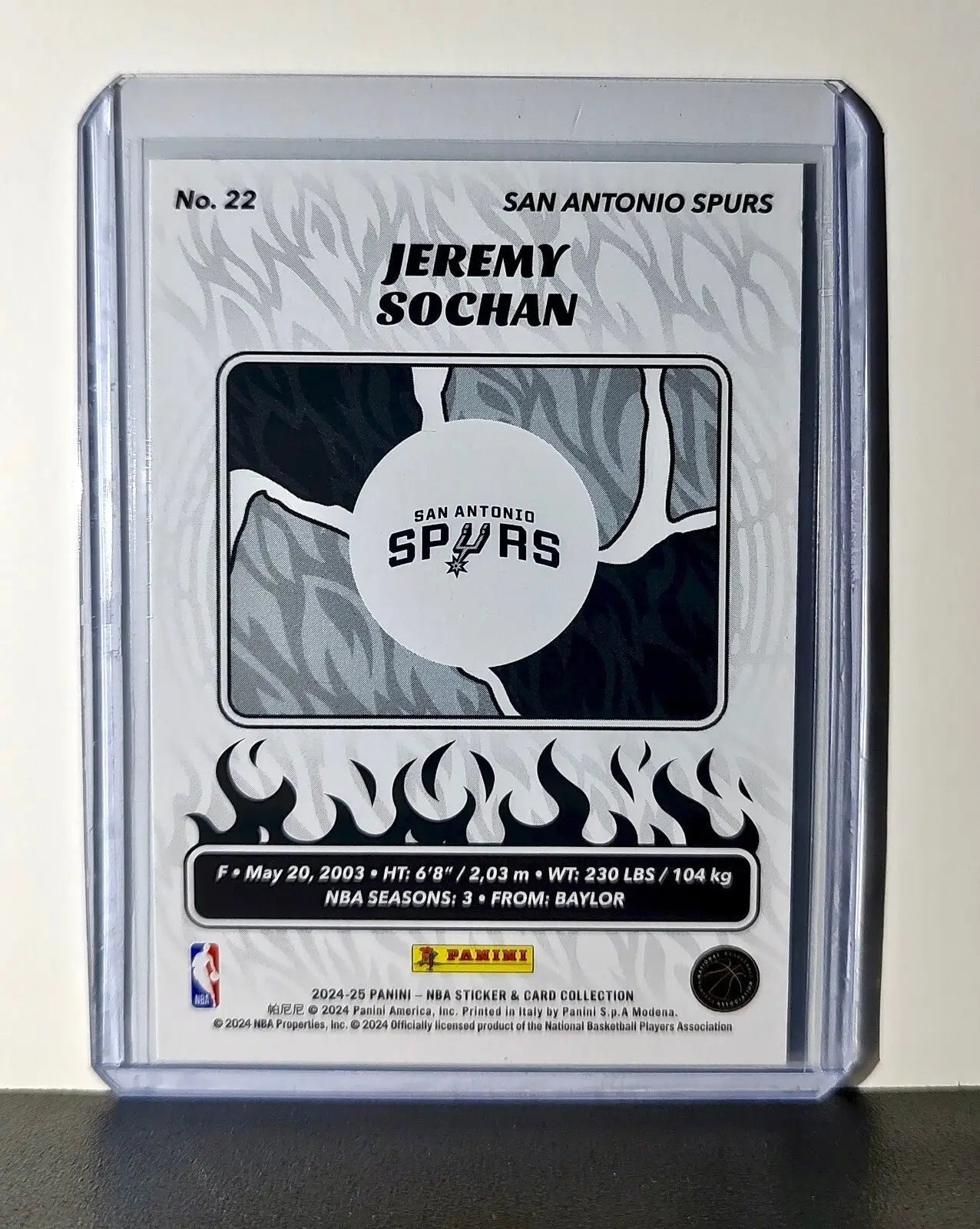 Jeremy Sochan 2024-25 Panini NBA #22 Foil Sticker Card San Antonio Spurs - Basketball Card Single