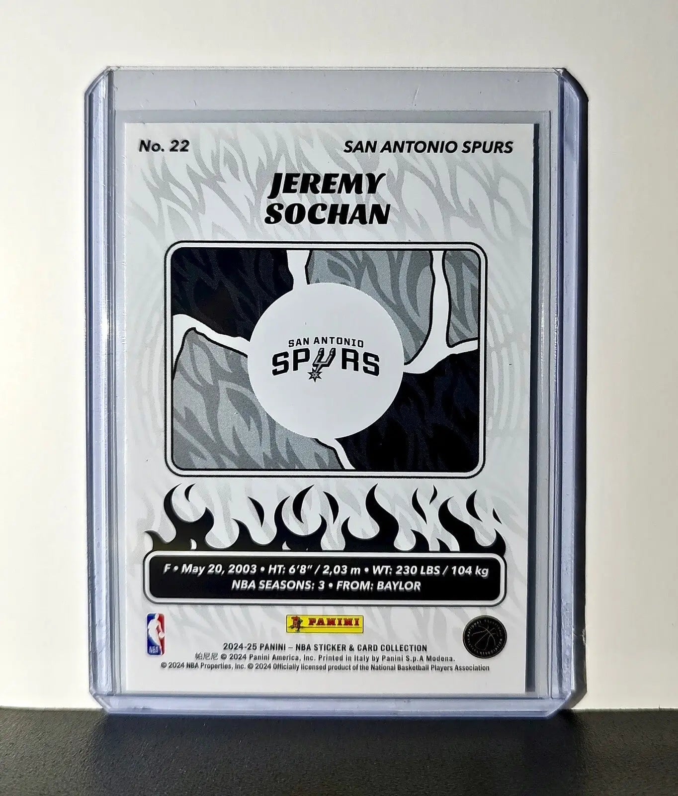 Jeremy Sochan 2024-25 Panini NBA #22 Sticker Card San Antonio Spurs - Basketball Card Single