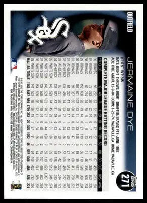 Jermaine Dye 2010 Topps #271 Chicago White Sox - Baseball Card Single