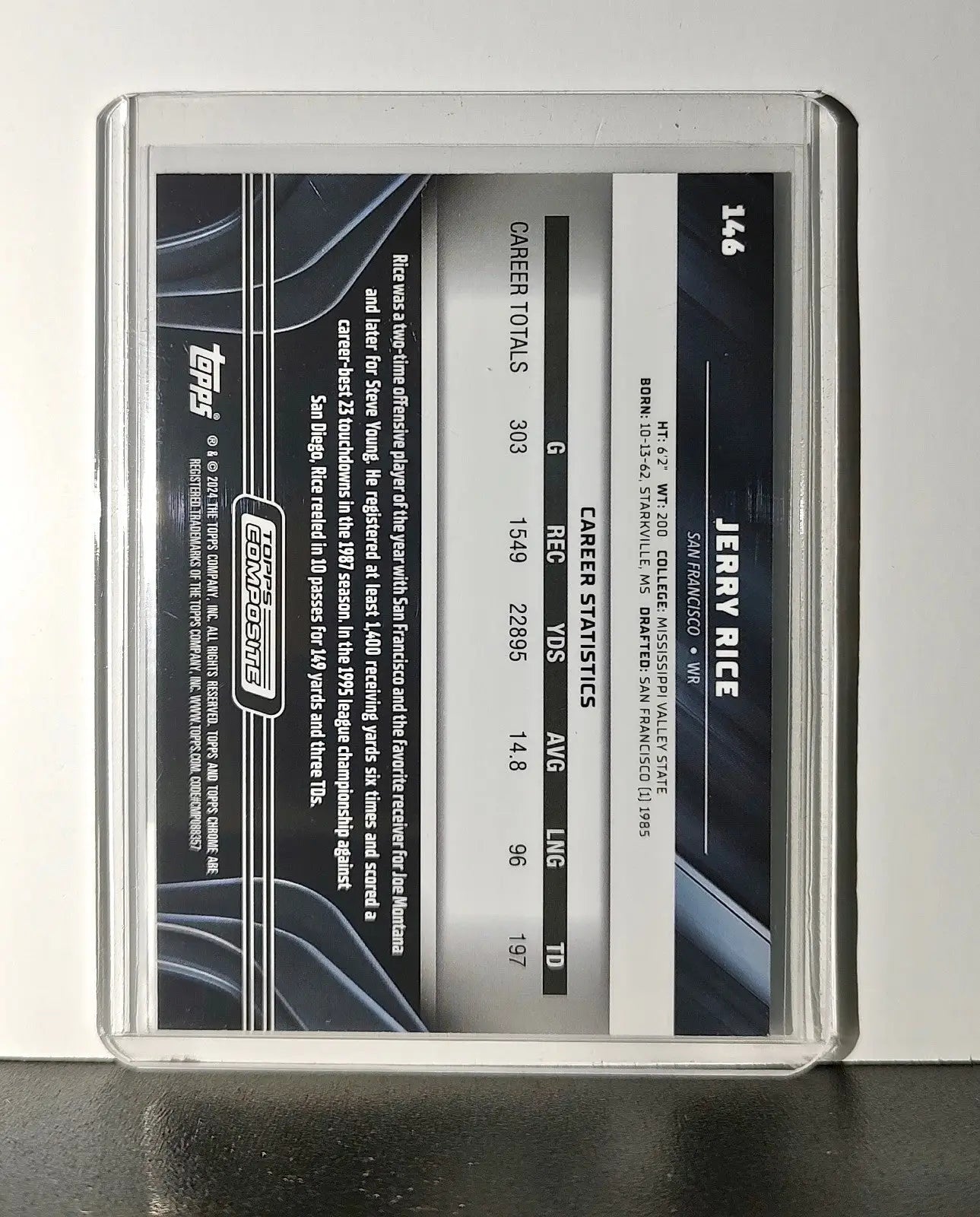 Jerry Rice 2023 Topps Chrome Black NFL #146 Card San Francisco 49ers - Football Card Single