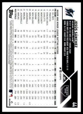 Jesus Sanchez 2023 Topps #44 Miami Marlins - Baseball Card Single