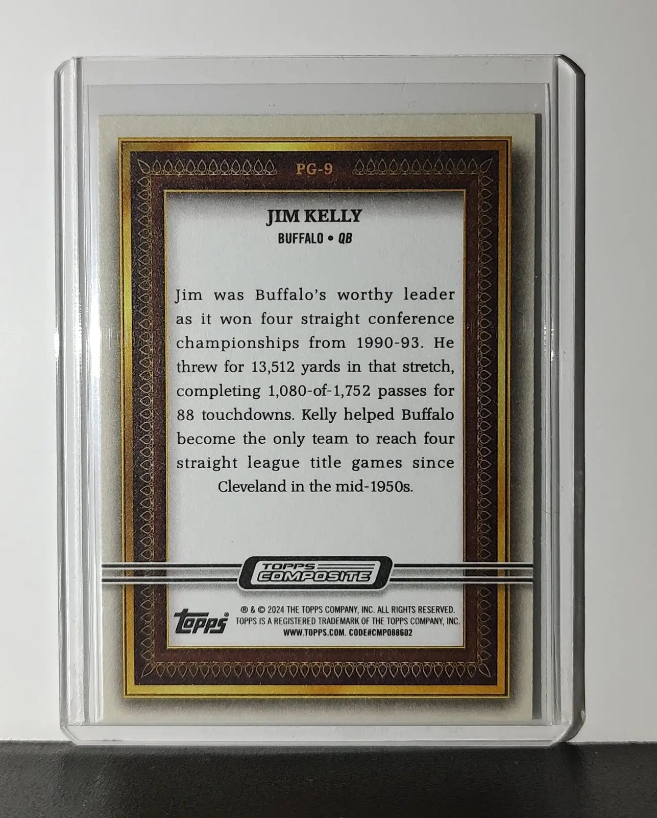 Jim Kelly 2023 Topps Gallery NFL #PG-9 Card Buffalo Bills