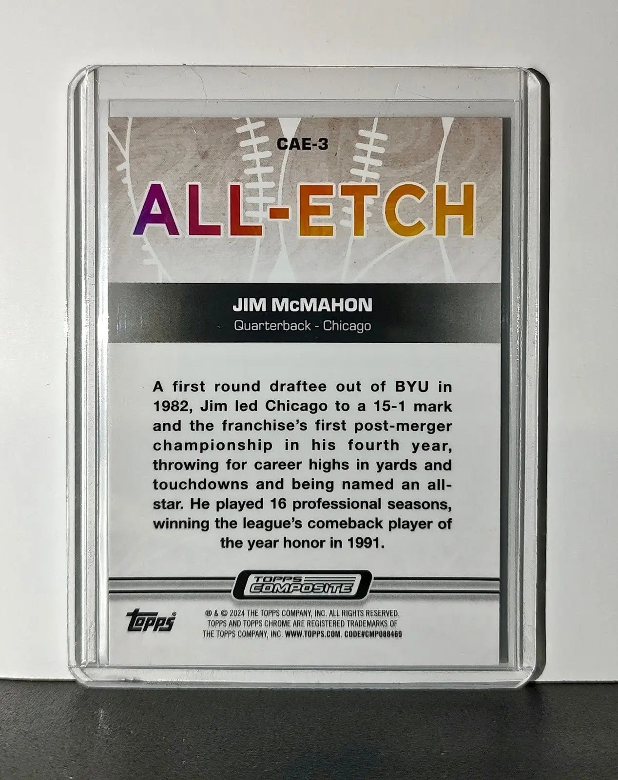 Jim McMahon 2023 Topps Chrome All-Etch NFL #CAE-3 Card Chicago Bears