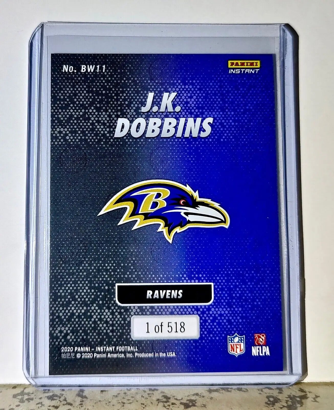 JK Dobbins 2020 Panini NFL #11 Black and White Rookies Card Ravens 1 of 518 - Football Card Single