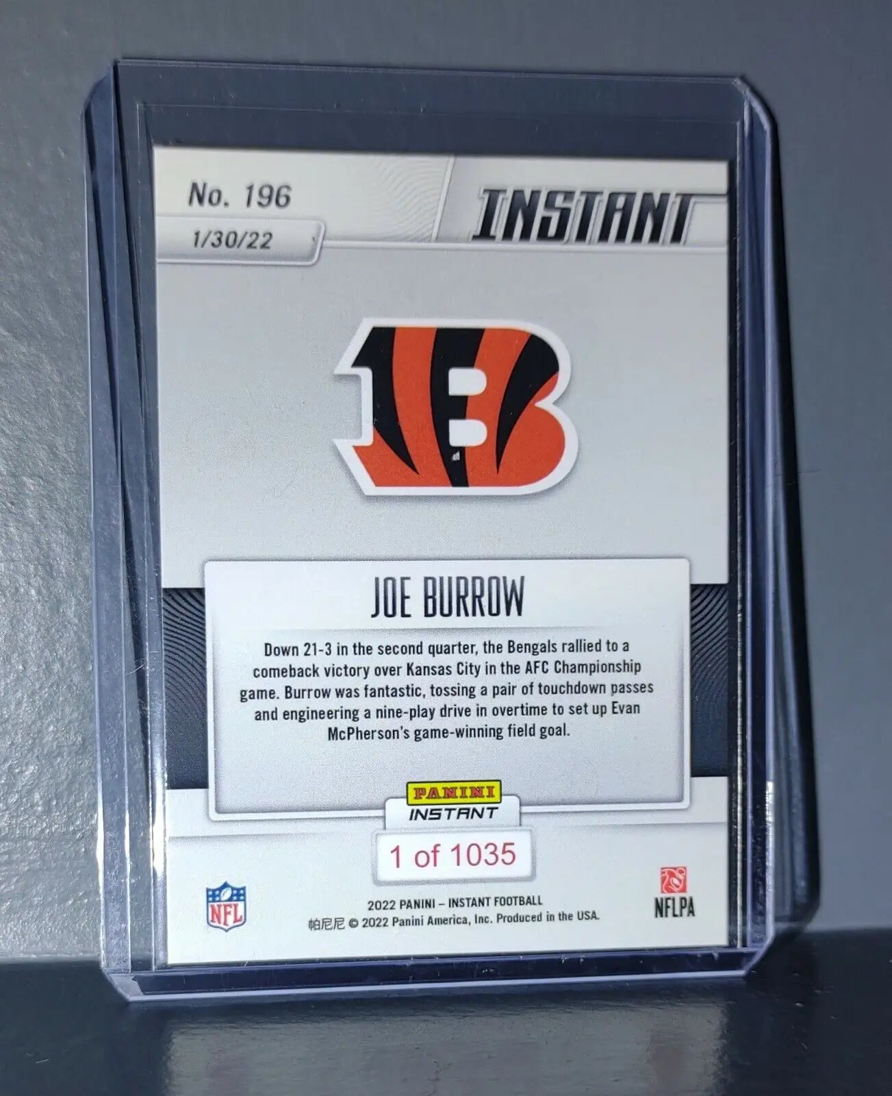 Joe Burrow NFL Panini Playoffs #196 Card 1 of 1035 - Football Card Single