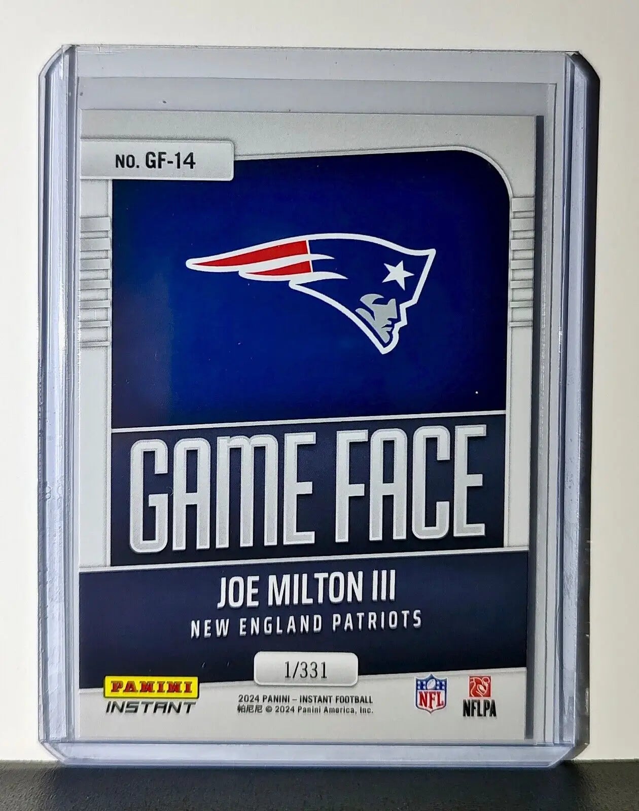 Joe Milton III 2024 Panini Game Face #14 NFL Rookie Card Patriots 1/331 - Football Card Single