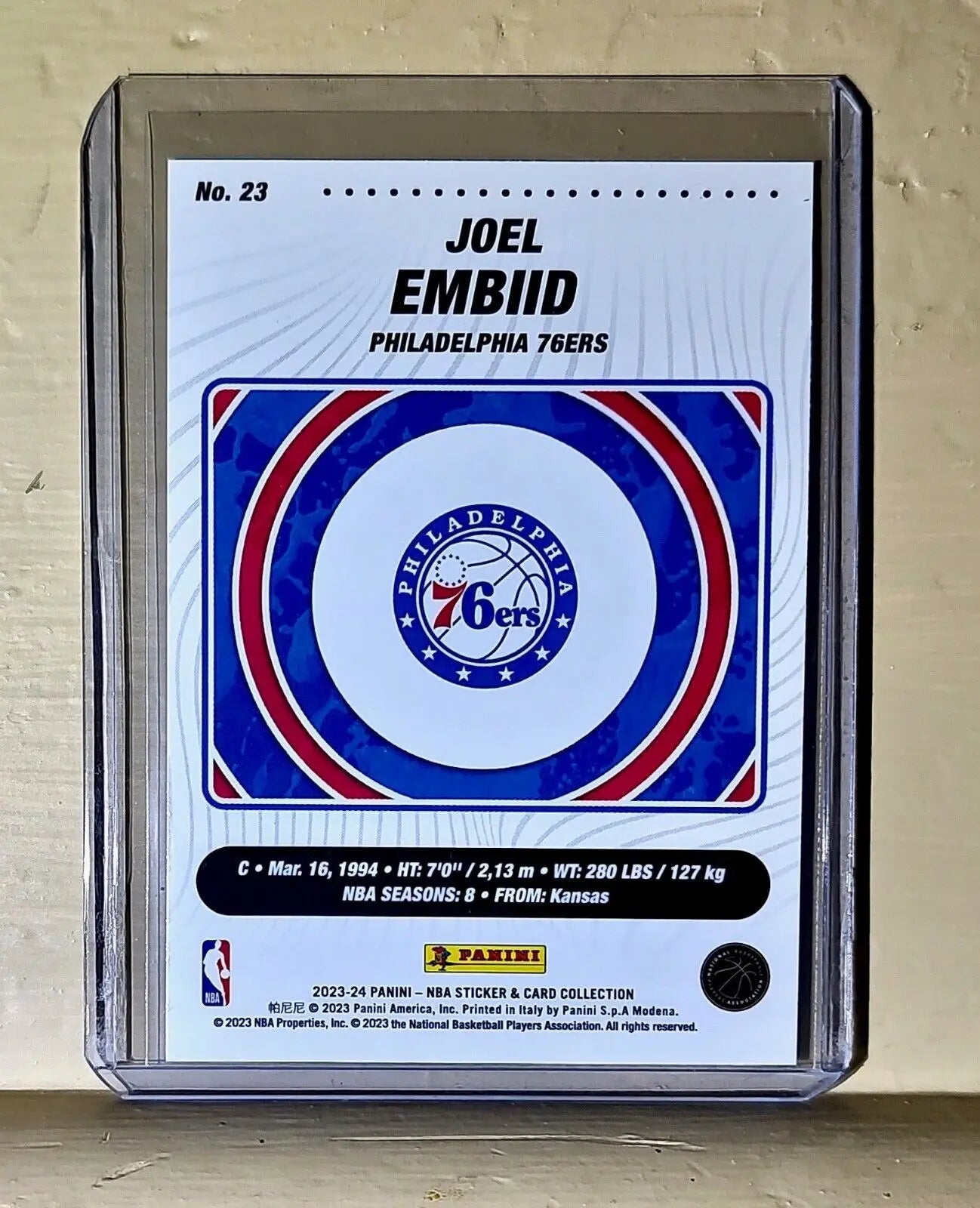 Joel Embiid 2023-24 Panini NBA Basketball #23 Card Philadelphia 76ers