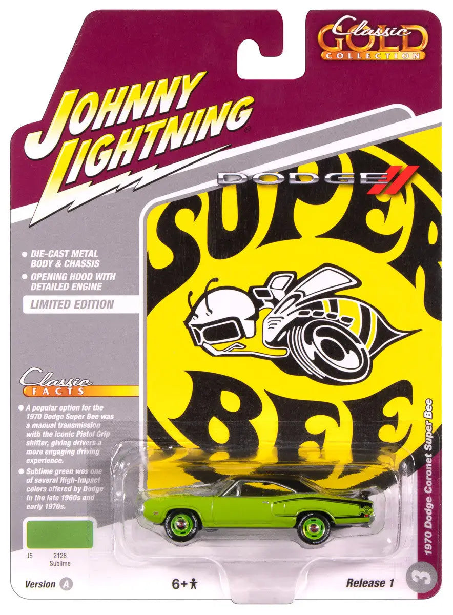 Johnny Lightning JLCG033 Classic Gold VER A 1970 Dodge Coronet Super Bee Sublime - Collectibles
