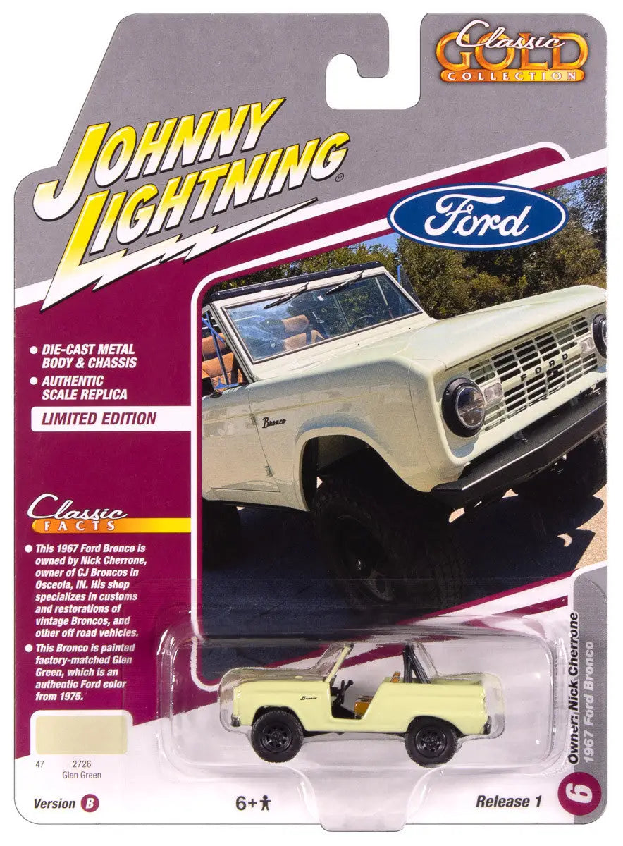 Johnny Lightning JLCG033 Classic Gold VER B 1967 Ford Bronco Glen Green - Collectibles