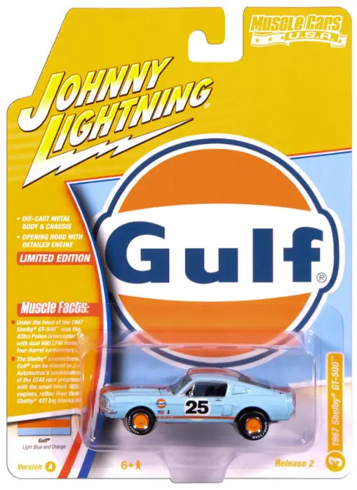 Johnny Lightning JLMC038 Muscle Car VER A 1967 Shelby GT 500 Gulf - Collectibles