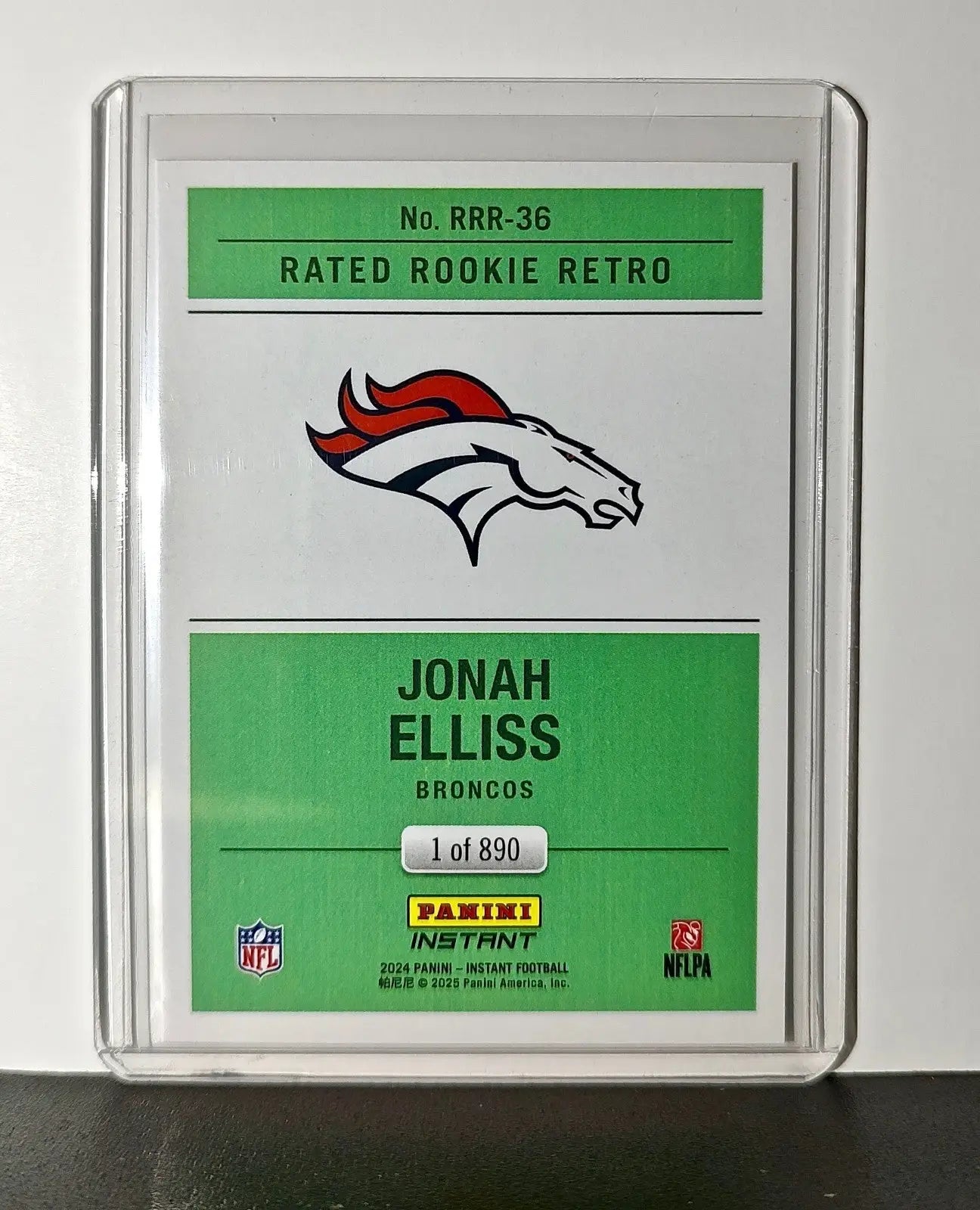 Jonah Elliss Rookie 2024 Panini Rated Rookie Retro NFL #36 Card Broncos 1 of 890 - Football Card Single