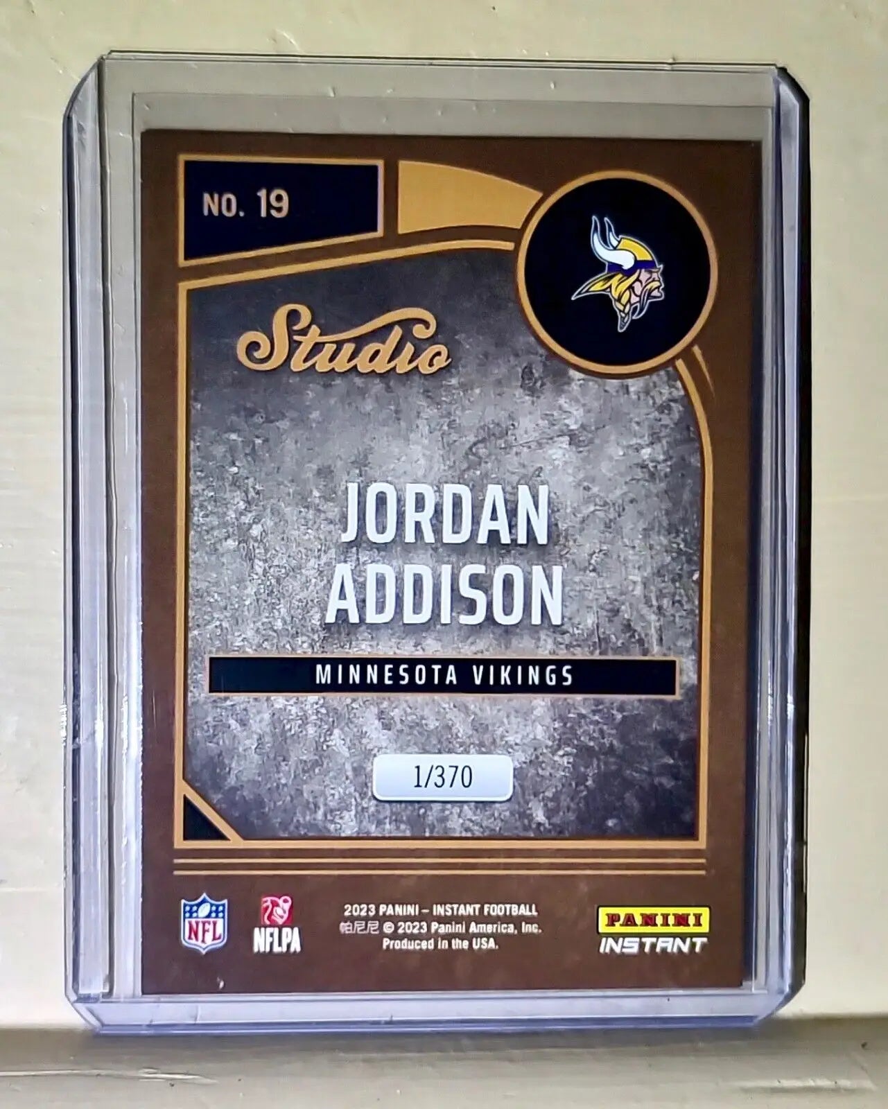Jordan Addison 2023 Panini NFL Studio Rookies #19 Rookie Card 1/370 - Football Card Single