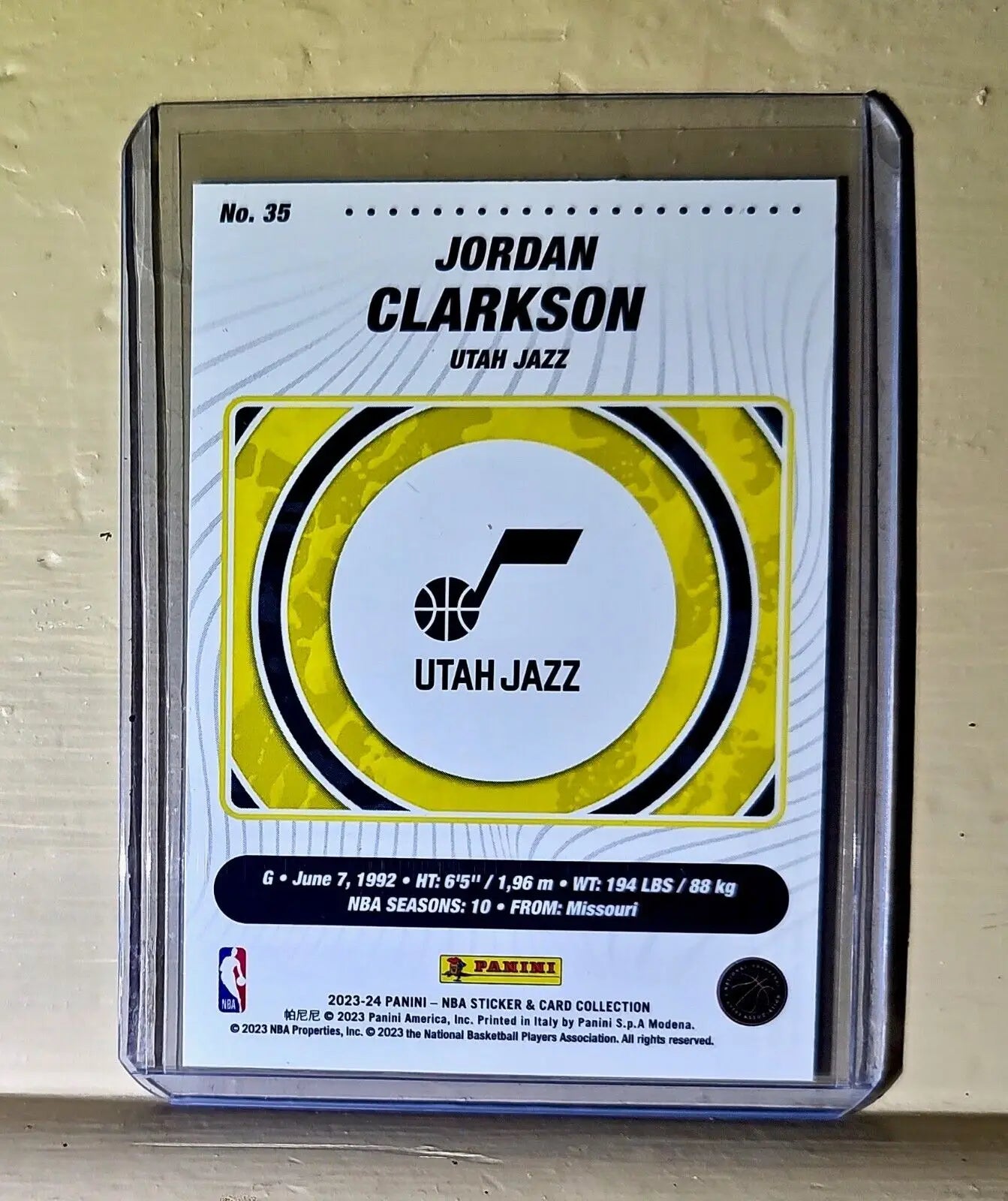 Jordan Clarkson 2023-24 Panini NBA Basketball #35 Silver Foil Card Utah Jazz