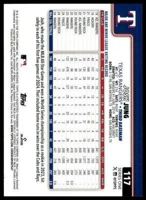 Josh Jung 2025 Topps #117 Texas Rangers - Baseball Card Single