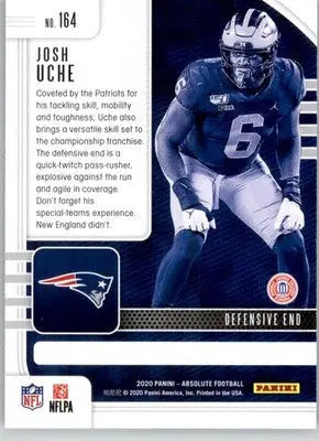 Josh Uche - 2020 Panini Absolute - #164 - Red Rookie Football - Football Card Single