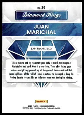 Juan Marichal 2023 Donruss Diamond Kings #26 San Francisco Giants - Baseball Card Single