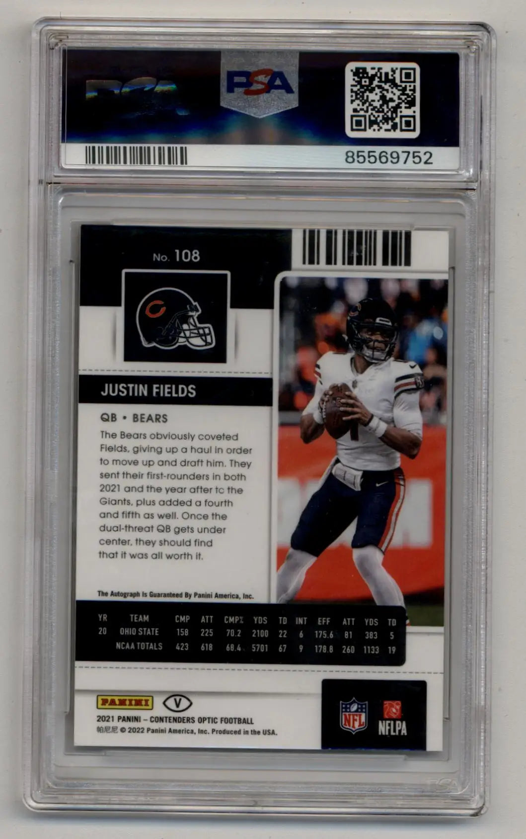 Justin Fields 2021 Contenders Optic Variation Auto PSA 10 Gem Mint - Football Card Single