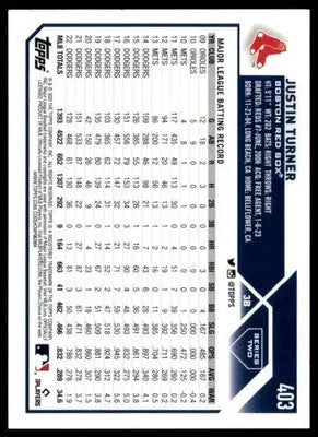 Justin Turner 2023 Topps #403 Boston Red Sox - Baseball Card Single