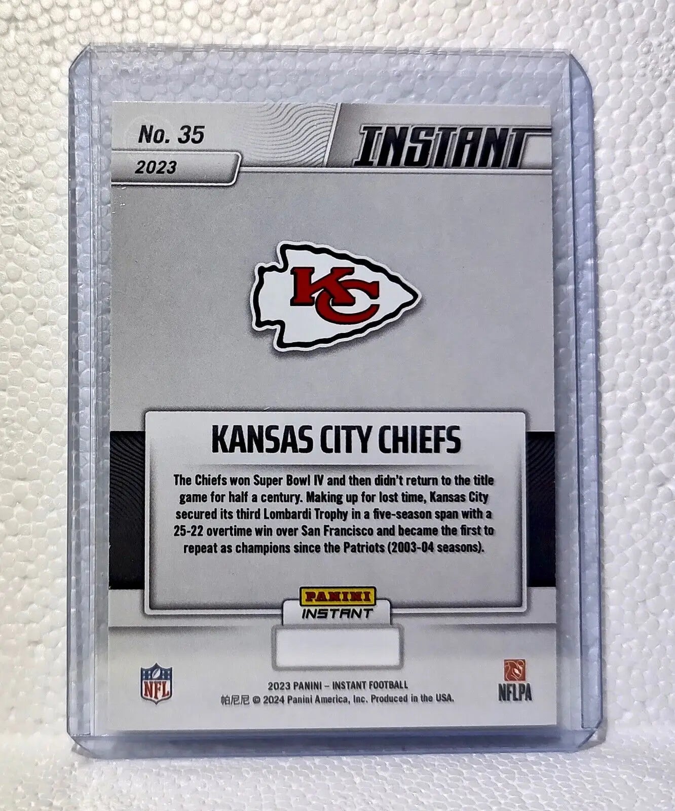 Kansas City Chiefs 2023 Panini NFL Superbowl LVIII Champions #35 - Football Card Single