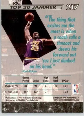 Karl Malone - 1992-93 Ultra - #217 - Basketball - Basketball Card Single