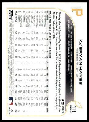 Ke’Bryan Hayes 2022 Topps Opening Day #111 Pittsburgh Pirates - Baseball Card Single