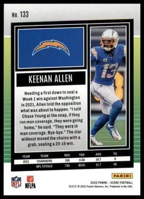 Keenan Allen 2022 Score #133 Los Angeles Chargers - Football Card Single