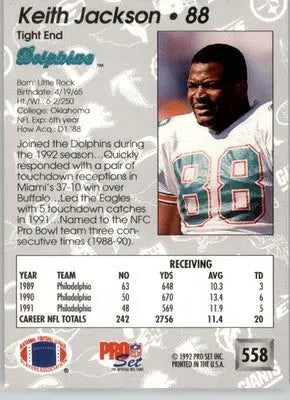 Keith Jackson - 1992 Pro Set - #558 - Football - Football Card Single