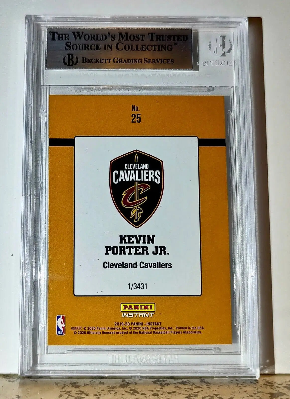 Kevin Porter Jr. 2019-20 Panini NBA #25 Rated Rookies 1/3431 BGS 9 Caveliers - Basketball Card Single