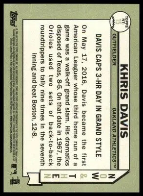 Khris Davis 2016 Topps Heritage Now & Then #NT-15 Oakland Athletics - Baseball Card Single