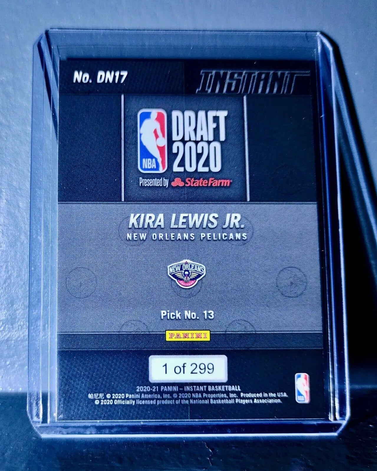 Kira Lewis Jr. 2020-21 Panini NBA Draft Night 17 Basketball Rookie Card 1 of 299 - Basketball Card Single