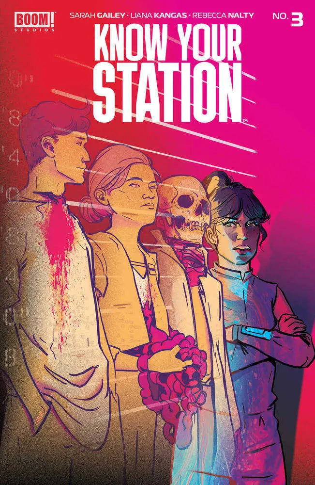 Comic book cover for Know Your Station #3 featuring figures and skull, ideal for trading cards