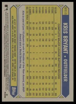 Kris Bryant 2022 Topps Update 1987 Anniversary Chrome #T87C-71 Colorado Rockies - Baseball Card Single