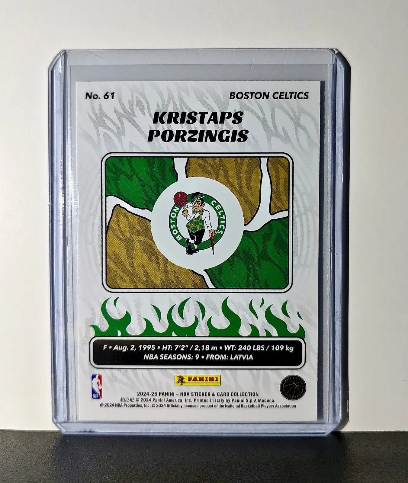 Kristaps Porzingis 2024-25 Panini NBA #61 Sticker Card Boston Celtics