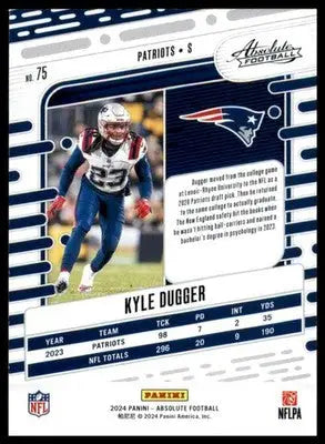 Kyle Dugger 2024 Panini Absolute Retail #75 New England Patriots - Football Card Single