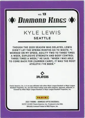 Kyle Lewis 2021 Donruss Optic #13 Seattle Mariners - Baseball Card Single