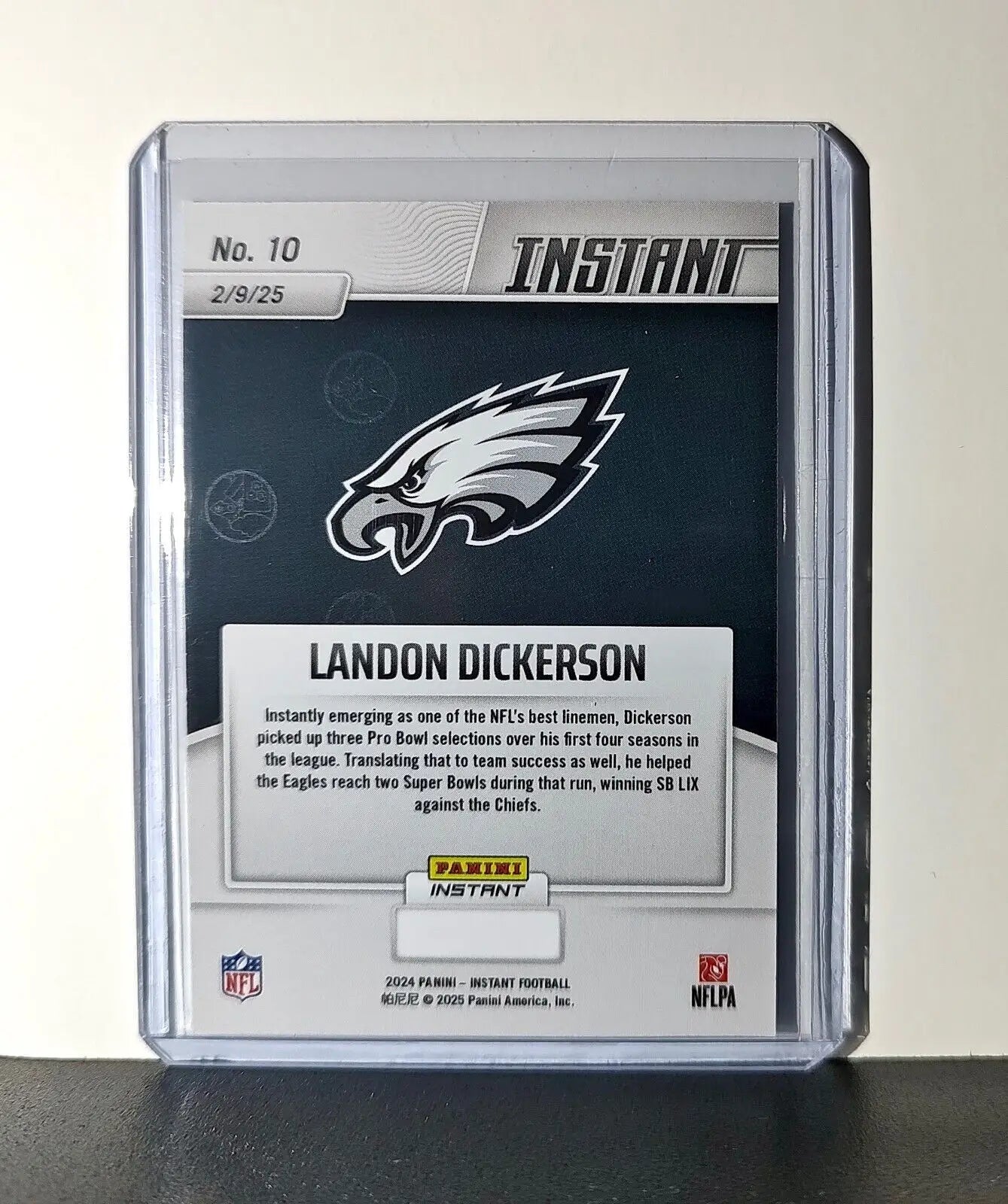 Landon Dickerson 2024 Panini Super Bowl LIX Champions NFL #10 Football Card - Football Card Single