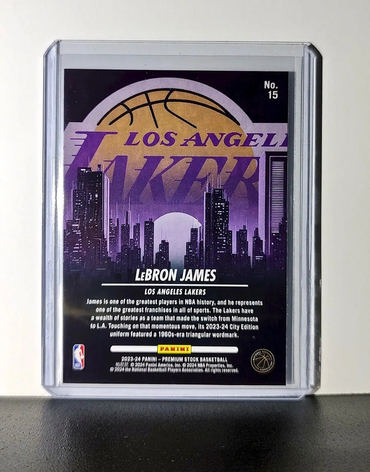Lebron James 2023-24 Panini Premium Stock NBA Hoops City Edition #15 Card Lakers