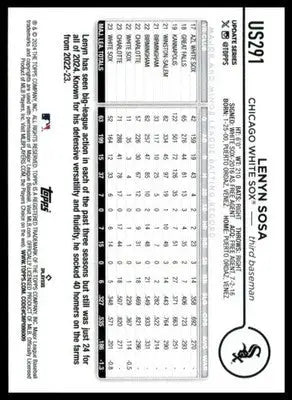 Lenyn Sosa 2024 Topps Update #US291 Chicago White Sox - Baseball Card Single