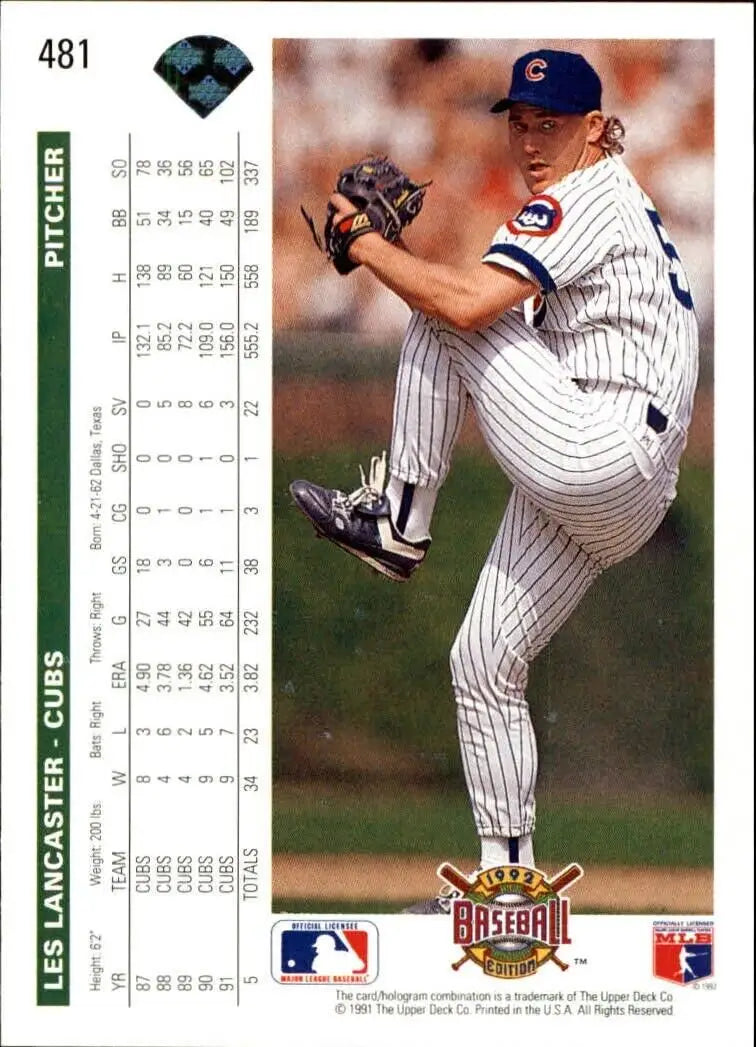 Les Lancaster 1992 Upper Deck MLB #481 Baseball Card Chicago Cubs - Baseball Card Single