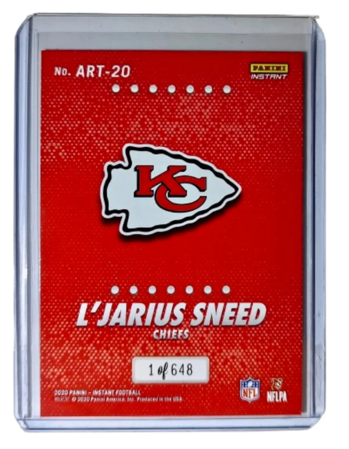 L’Jarius Sneed 2020 Panini All-Rookie Team NFL #20 Card 1/648 Kansas City Chiefs