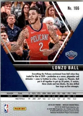 Lonzo Ball - 2019-20 Panini Mosaic - #166 - Basketball - Basketball Card Single